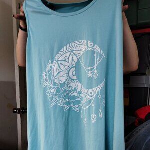 Like new Sky blue Tank top with moon dreamer design--XXL--400